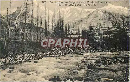Cartes postales Les Pyrenees Le Gare Vu du Pont de Pescadere Route de Luz a Pierrefitte