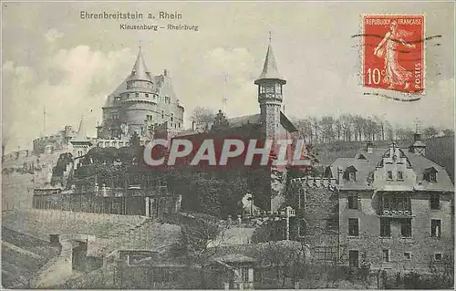 Ansichtskarte AK Ehrenbreitstein a Rhein Kiausnburg Rheinburg