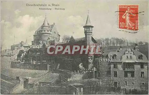Cartes postales Ehrenbreitstein a Rhein Kiausnburg Rheinburg