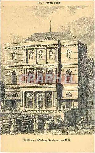 Ansichtskarte AK Vieux Paris Theatre de L'Ambigu Comique vers 1830