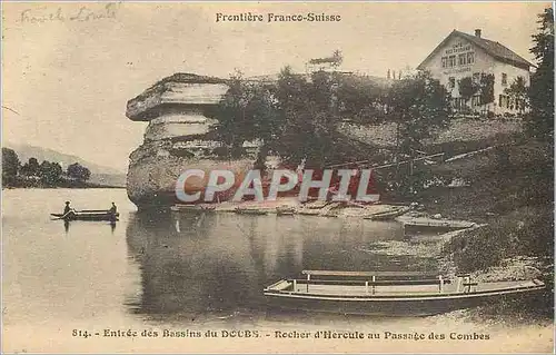 Cartes postales Entree des Bassins du Doubs Frontiere Franco Suisse Rocher d'Hercule au Passage des Colombes