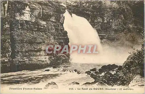 Cartes postales Le Saut du Doubs (Hauteur 27 m) Frontiere Franco Suisse