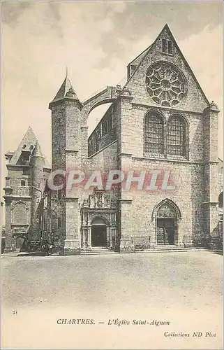 Cartes postales Chartres L'Eglise Saint Aignan