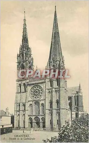 Ansichtskarte AK Chartres Facade de la Cathedrale