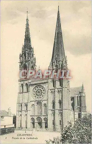 Cartes postales Chartres Facade de la Cathedrale