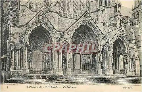 Cartes postales Cathedrale de Chartres Portail Nord