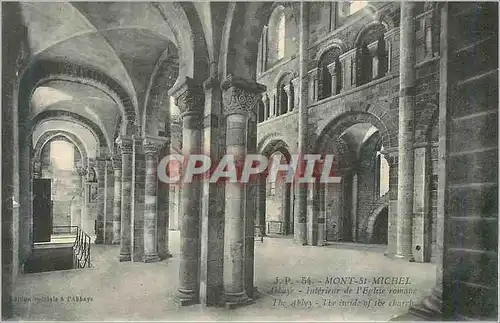 Cartes postales Mont Saint Michel Abbaye Interieur de l'Eglise Romane