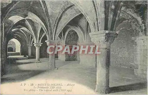 Cartes postales Mont Saint Michel Abbaye Le Promenoir XIIe Siecle