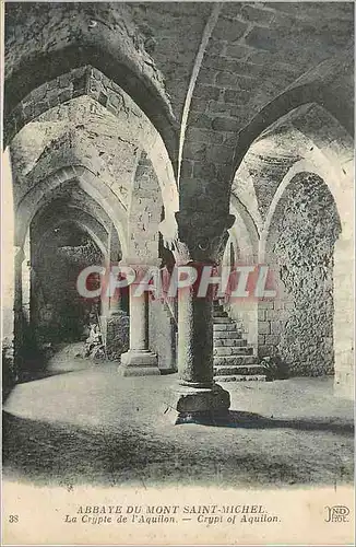 Cartes postales Abbaye Mont Saint Michel La Crypte de l'Aquilon