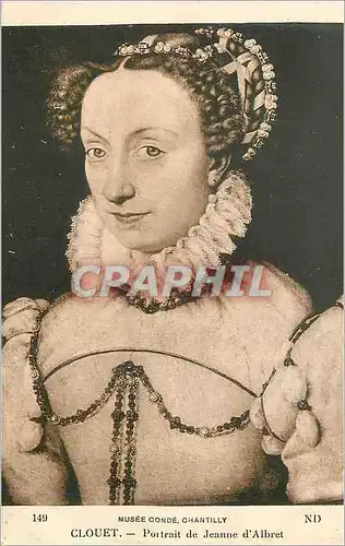 Cartes postales Musee Conde Chantilly Clouet Portrait de Jeanne d'Albret