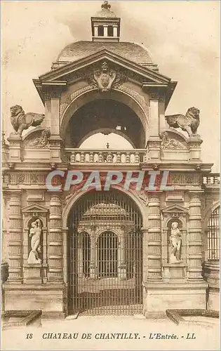 Cartes postales Chateau de Chantilly L'Entree