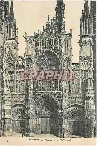 Ansichtskarte AK Rouen Facade de la Cathedrale