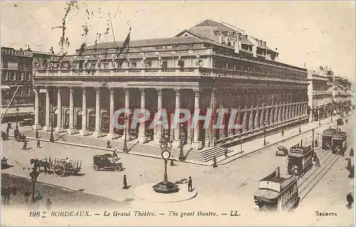 Ansichtskarte AK Bordeaux Le Grand Theatre Tramway