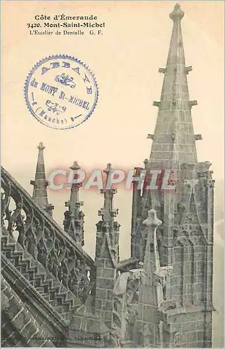 Cartes postales Cote d'Emeraude Mont Saint Michel L'Escalier de Dentelle