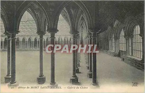 Cartes postales Abbaye du Mont Saint Michel Galerie du Cloitre