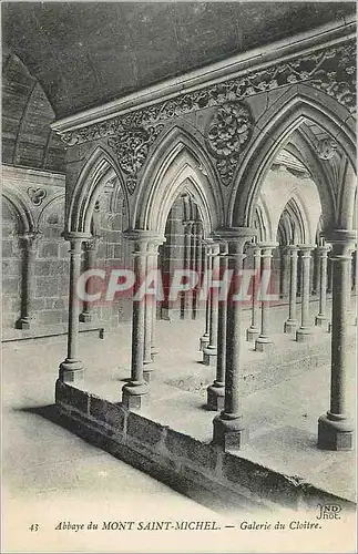 Cartes postales Abbaye du Mont Saint Michel Galerie du Cloitre