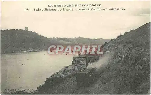 Cartes postales Saint Brieuc Le Legue La Bretagne Pittoresque Arrivee a la Gare Terminus Entree du Port Train