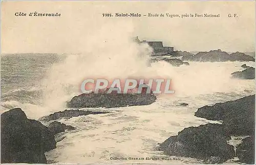 Cartes postales Saint Malo Etude de Vagues pres le Port National Cote d'Emeraude