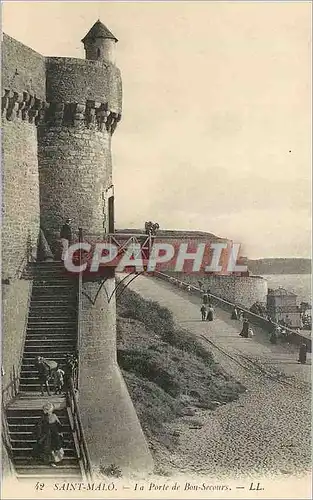 Ansichtskarte AK Saint Malo La Porte de Bon Secours