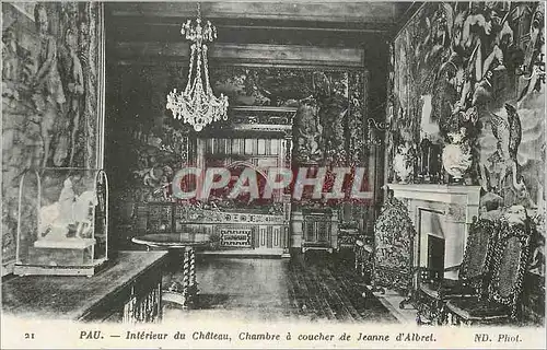 Ansichtskarte AK Pau Interieur du Chateau Chambre a Coucher de Jeanne d'Albert