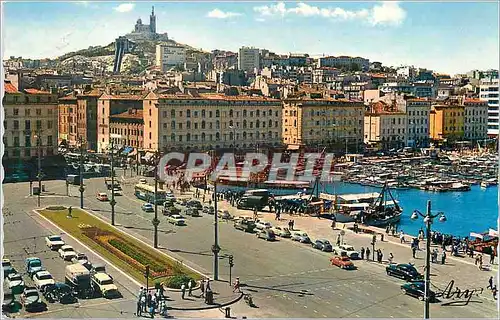 Cartes postales moderne Marseille Quai des Belges et Notre Dame de la Garde
