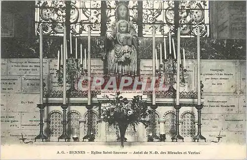 Ansichtskarte AK Rennes Eglise Saint Sauveur Autel de N D des Miracles et Vertus
