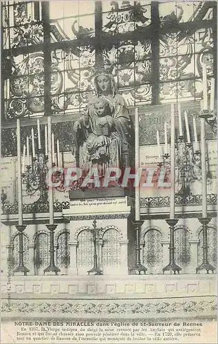 Cartes postales Rennes Notre Dame des Miracles dans l'Eglise de St Sauveur