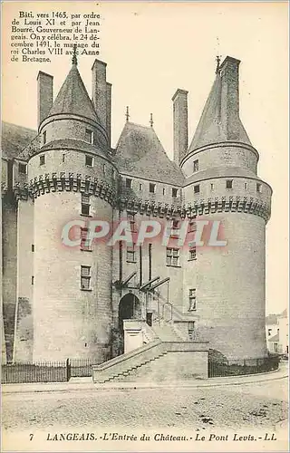 Cartes postales Langeais L'Entree du Chateau Le Pont Levis
