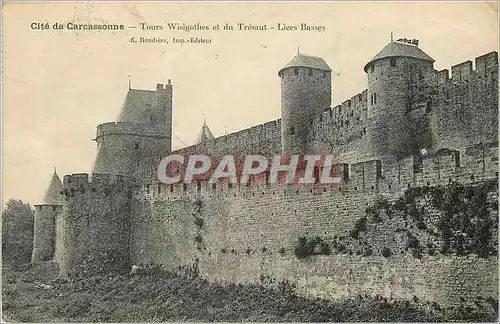 Cartes postales Cite de Carcassonne Tour Wisigothers et du Tresaut Lices Basses