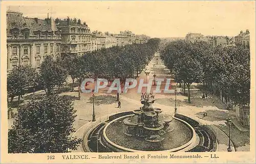 Cartes postales Valence Boulevard Bancel et Fontaine Monumentale