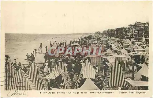 Cartes postales Malo les Bains La Plage et les Tentes La NOriste