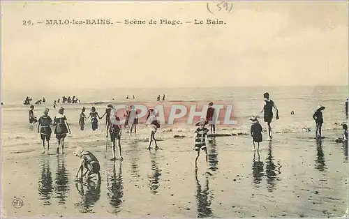 Ansichtskarte AK Malo les Bains Scene de Plage Le Bain