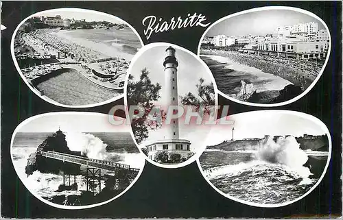 Cartes postales moderne Biarritz (B Pyr) La Plage et le Casino Le Phare Le Rocher de la Vierge