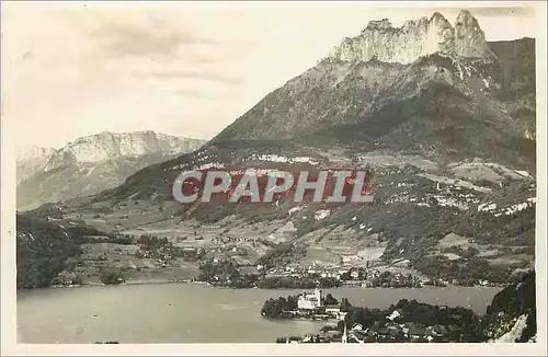 Moderne Karte Lac d'Annecy Duingt Vue  Generale et Dent de Lanfon