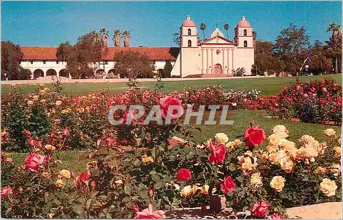 Moderne Karte Mission Santa Barbara Founded 1786 Santa Barbara California