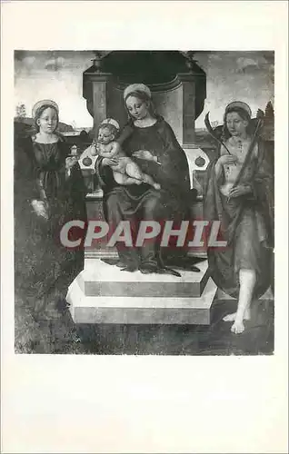 Cartes postales Basilica Di S Pietro Perugia La Madonna e Santi (Scuola del Perugino)