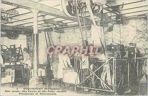 Cartes postales moderne Roquefort (Aveyron) des Caves et des Prod Reunis Piqueuses et Brosseuses