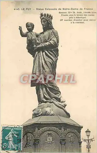 Cartes postales le Puy Statue Colossale de Notre Dame de France