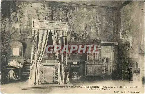 Ansichtskarte AK Chateau de Chaumont sur Loire Chambre de Catherine de Medicis