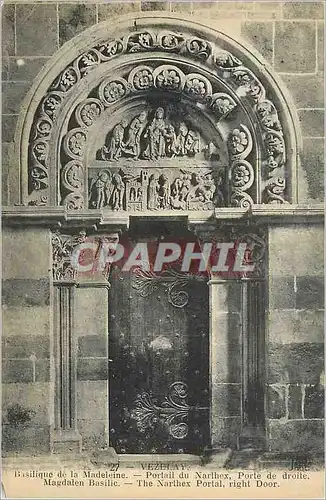 Ansichtskarte AK Vezelay Basilique de la Madeleine Portail du Narthex Porte de Droite