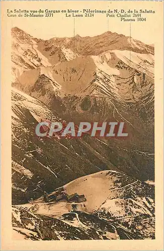 Cartes postales la Salette vue du Gargas en Hiver Pelerinage de N D de la Salette