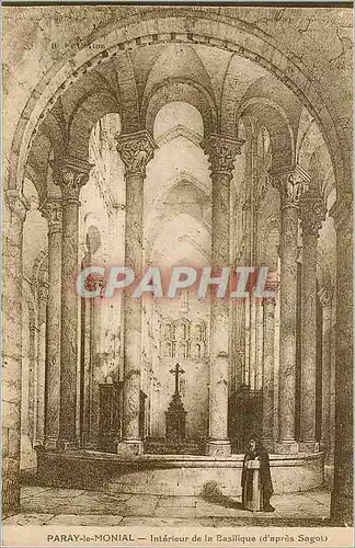 Ansichtskarte AK Paray le Monial Interieur de la Basilique (d'apres Sagot)