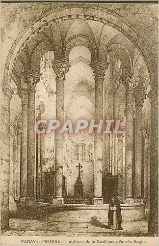 Cartes postales Paray le Monial Interieur de la Basilique (d'apres Sagot)