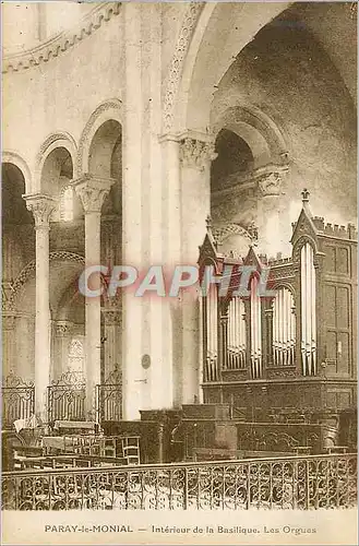 Cartes postales Paray le Monial Interieur de la Basilique les Orgues