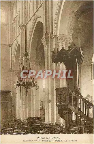 Cartes postales Paray le Monial Interieur de la Basilique Detail la Chaire