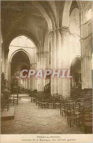 Cartes postales Paray le Monial Interieur de la Basilique Nef Laterale Gauche