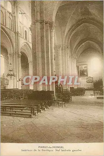 Cartes postales Paray le Monial Interieur de la Basilique Nef Laterale Gauche