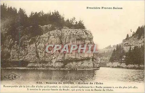 Ansichtskarte AK Bassins du Doubs Rocher de l'Echo Frontiere Franco Suisse