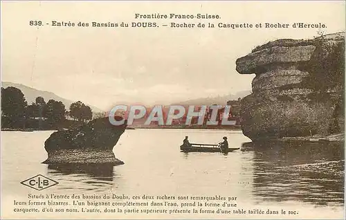 Ansichtskarte AK Entree des Bassins du Doubs Frontiere Franco Suisse Rocher de la Casquette et Rocher d'Hercule