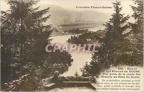 Cartes postales Entree des Bassins du Doubs Frontiere Franco Suisse Vue prise de la Route des Brenets au Saut du
